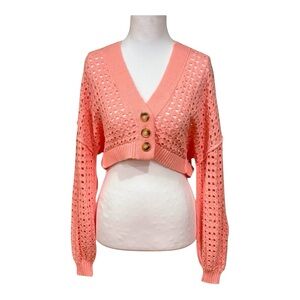 NWOT Arizona Jean Company Pink Button-Up Cardigan